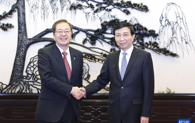 王沪宁会见日本公明党代表团